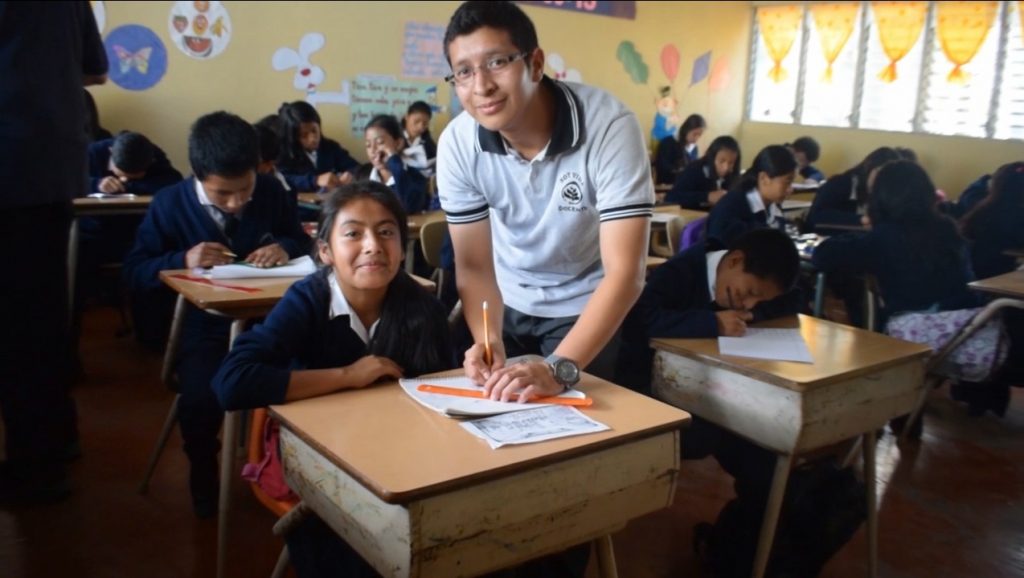 Zoila with her teacher