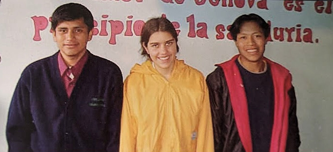 A group photo of three teenagers, a boy, a girl, and another boy. Hector is the teen on the right.